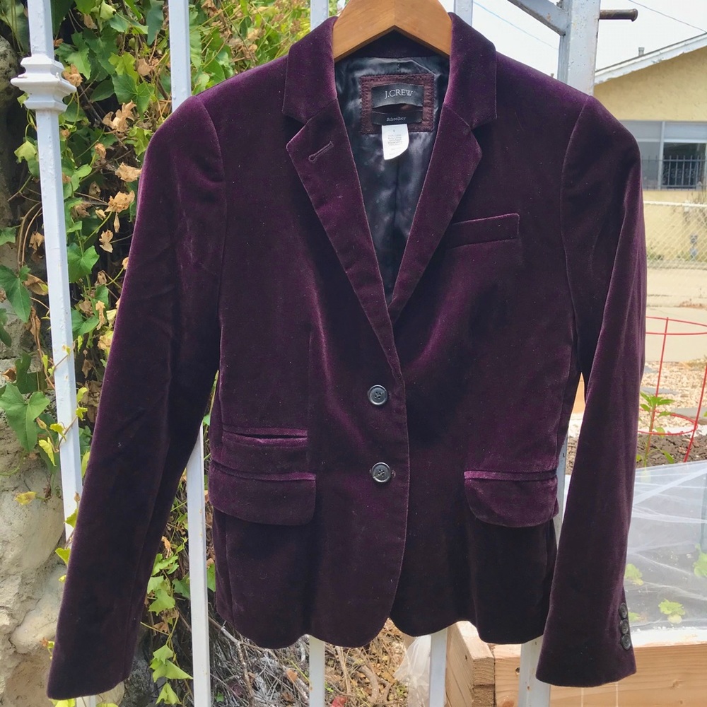 Purple velvet J. Crew Blazer